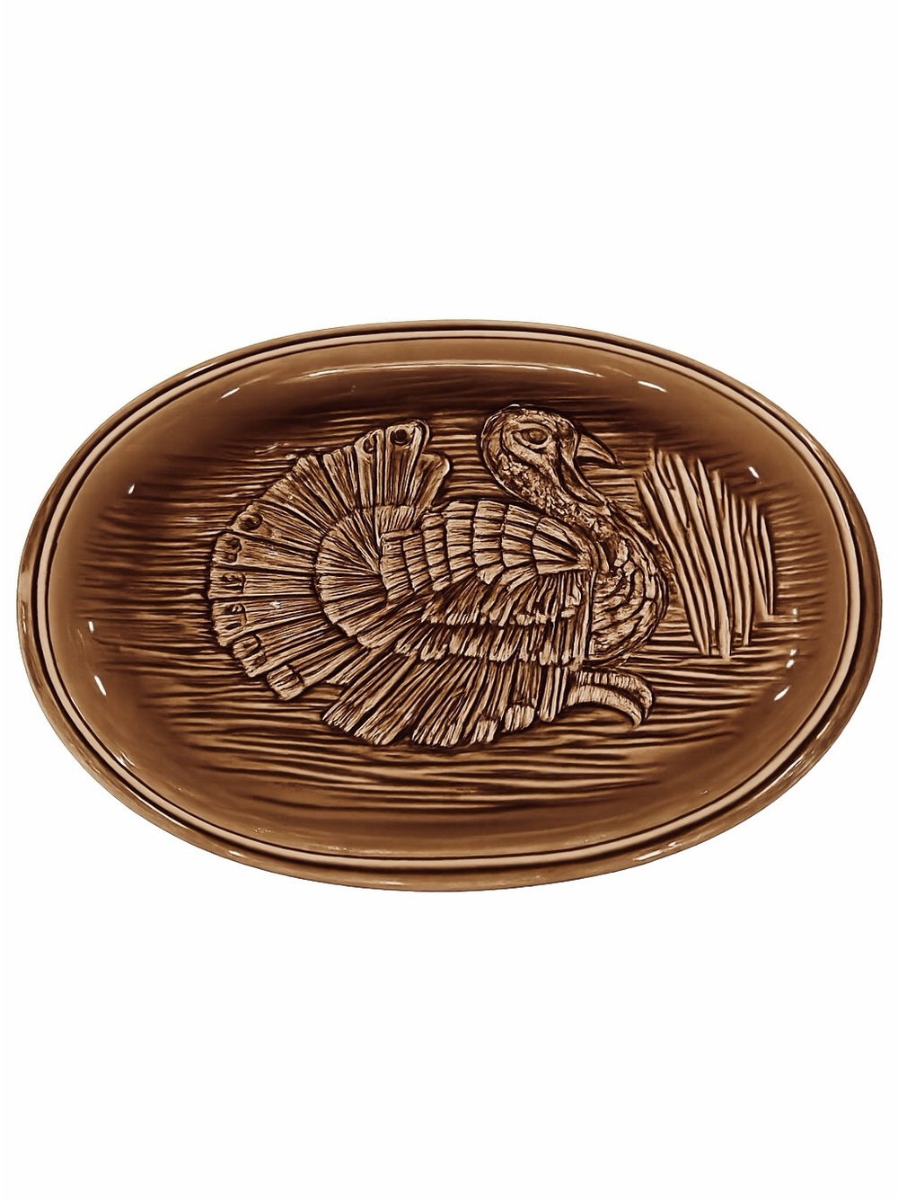 Vintage McCoy Oven Proof Turkey Platter 16.5" x 11.25" Embossed No Chips